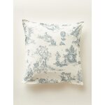Taie d'oreiller percale de coton  esprit toile de jouy