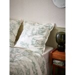Taie d'oreiller esprit toile de jouy en percale de coton