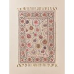 Tapis en coton brod flore - xs