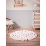 Tapis rond tuft� � pois
