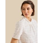Top broderie anglaise col volant� femme
