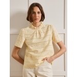 Top broderie anglaise col volant femme