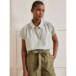 Top femme en seersucker ray coton