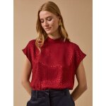 Top jacquard sans manches femme