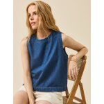 Top sans manches jean femme coton biologique