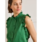 Top volant crmonie femme popeline satine