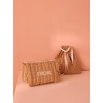 Trousse de toilette en coton vichy