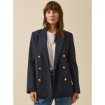 Veste blazer twill uni femme boutons dor�s
