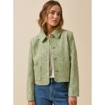 Veste boutonn�e tweed carreaux femme