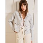 Veste courte raye femme coton stretch