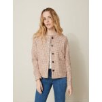 Veste sans col tissu vichy femme