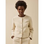 Veste sans col tweed uni femme