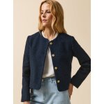 Veste sans col tweed uni femme
