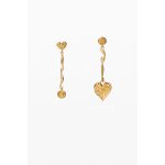 Boucles d'oreilles c?ur asymtriques plaqu or zalio