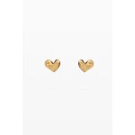 Boucles d'oreilles bouton c?ur plaqu or zalio