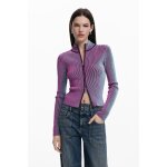 Cardigan  fermeture clair  rayures verticales