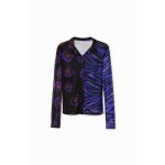 Chemise tulle zbrures fleurs