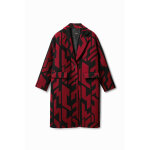 Manteau droit oversize gomtrique