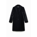 Manteau effet fourrure sur les manches