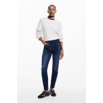 Pantalon en denim � fleurs