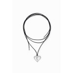 Pendentif c?ur cordon plaqu argent zalio
