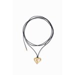 Pendentif c?ur cordon plaqu or zalio