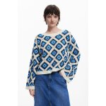 Pull crochet multicolore
