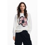 Pull � fleurs contrast�es