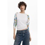 Pull manches fleurs