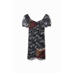 Robe courte fronce motif cachemire