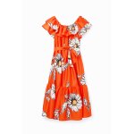 Robe midi volants marguerites