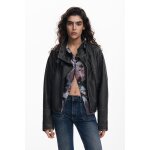 Blouson biker effet cuir oversize