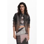 Blouson biker effet cuir dgrad