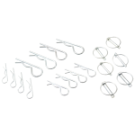 Assortiment de goupilles bta 3, 4, 5 mm et clips 6, 8, 10 mm (x18)