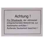 Attention! huile hydraulique rouge