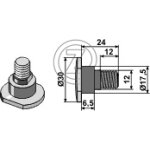 Boulon pour couteaux rotatifs - m12x1, 75 - 12. 9 krone 1410534