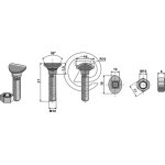 Boulon de cultivateur - m10x37 - 8. 8 marsk - stig 90075002 Boulon de cultivateur - m10x37 - 8. 8 marsk - stig 90075002