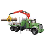 Bruder | mack granite camion transport de grumes avec grue tlescopique, grappin et 3 grumes