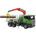 Bruder | scania, srie r camion transport de grumes avec grue tlescopique, grappin et 3 grumes