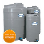 Cuve à eau 5000l verticale grise en pe pré - équipée Cuve à eau 5000l verticale grise en pe pré - équipée