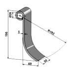 Fléau arracheuse betterave 195x50mm adaptable Fléau arracheuse betterave 195x50mm adaptable