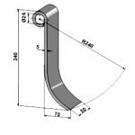Fléau arracheuse betterave 240x50mm adaptable Fléau arracheuse betterave 240x50mm adaptable
