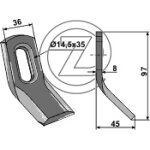 Fleau broyeur bomford 4309201, 7190177, db 353 adaptable