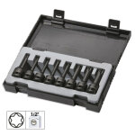 Jeu de 8 douilles a choc torx de 1 / 2 Jeu de 8 douilles a choc torx de 1 / 2