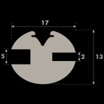 Joint profil h pour pare brise 1m 13mm x 17mm adaptable