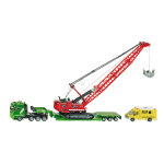 Jouet camion convoi exceptionnel avec grue  chenilles et voiture de service