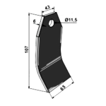 Lame arracheuse betterave 107x65mm adaptable Lame arracheuse betterave 107x65mm adaptable