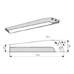 Lame arracheuse betterave 350mm gauche adaptable Lame arracheuse betterave 350mm gauche adaptable