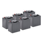 Lot de batteries gel 6x 6v / 240ah