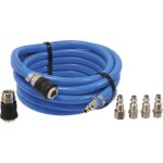 Rallonge tuyau air 20m rap. bleu + 5 raccords